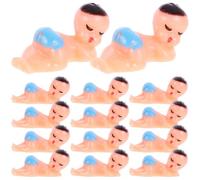 PENIKOKO Lot de 20 Décorations en Plastique Bébé Endormi Bleu Ornement pour Décoration Intérieure Shower Déco Fête Baptême Accessoire Miniature pour Chambre et Salon