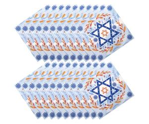 PENIKOKO Lot de 20 Serviettes de Table Jetables Motif Étoile, Papier Résistant Absorbant, Décor Hanoukka Festif, pour Dîner de Fête Juive, Vaisselle Pratique et Élégante, Usage Polyvalent Famille
