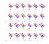 PENIKOKO Lot de 24 Pendentifs Drapeau Rouge et Blanc en Plastique pour Décoration Patriotique, Installation Simple et Design Suspendu Pratique, pour Fête en Extérieur