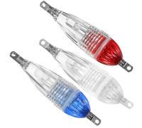 PENIKOKO Lot de 3 Lampes de Pêche LED Créatives de 6 CM et 8 G Éclairage Rouge Bleu et Multicolore Lampe de Détection de Poissons pour Pêche en Mer et Eau Douce