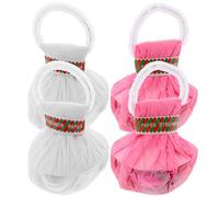 PENIKOKO Lot de 4 Banderoles à Lancer à la Main Rubans Colorés et Blancs Craquelins en Papier sans Dégâts Accessoires de Fête pour Mariage Anniversaire et Cérémonie Couleur Aléatoire