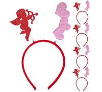 PENIKOKO Lot de 4 Serrage-têtes de Cœur à Paillettes, Accessoires Cheveux Décoratifs pour Fête Saint-valentin, Bandeaux Légers et Confortables pour Demoiselles D’honneur et Garçon