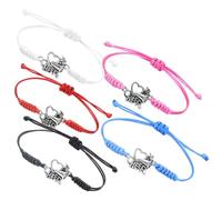 PENIKOKO Lot de 5 Bracelets de Sport Tissés en Corde Alliage de Zinc, Bracelets Ajustables Multicolores pour Pom-Pom, Accessoires Chic et Délicats pour Événements Sportifs et Fans