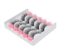 PENIKOKO Lot De 5 Paires De Faux Cils Colorés En Poils De Synthétiques, Taille Demi, Extension De Cils Naturels Fluorescents Pour Maquillage Quotidien Et Occasions Spéciales