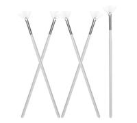 PENIKOKO Lot de 5 Pinceaux Applicateurs Éventail pour Masque Facial Manche Long Fibres Synthétiques Douces Blanches Outils Faciaux pour Esthéticiennes Application Uniforme pour Soins