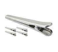 PENIKOKO Lot de 5 Pinces Crocodiles Inox Grandes, Clips D'étanchéité Robustes pour Paquet Alimentaires, Accessoires Multifonctions pour Bureau Cuisine, Fermeture Hermétique Pratique