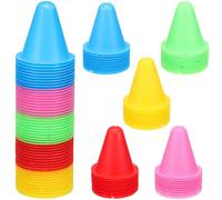PENIKOKO Lot de 50 Cônes D’Entraînement Sportifs Multicolores en Plastique Souple Compacts et Légers Adaptés pour Football Roller et Exercices de Slalom - Équipements Stables pour Usage