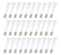 PENIKOKO Lot De 50 Tubes Vides à Lèvres Transparents 15 Ml Plastique Étanches Voyages Cosmétiques Diy Pour Femmes Emballage Brillant à Lèvres or Bord Droit