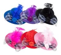 PENIKOKO Lot de 6 Chapeaux Décoratifs en Dentelle pour Poulets Chapeau d'Oiseau Multifonction Réglable Accessoires Colorés pour Fêtes et Portraits D’Animaux de Compagnie