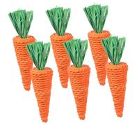 PENIKOKO Lot De 6 Jouets en Radis Tissés à La Main pour Animaux De Compagnie Jouet Molaire Naturel pour Lapins Et Hamsters Taille Grosse Accessoire De Dentition pour Petits Rongeurs en Cage