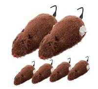 PENIKOKO Lot De 6 Jouets Mécaniques pour Chat, Souris en Peluche Mécanique, Couleurs Aléatoires, Taille Moyenne, Jouet Interactif pour Divertissement Et Activité des Chats Adultes
