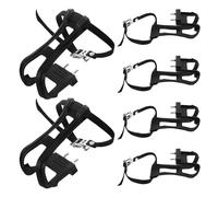 PENIKOKO Lot de 6 Sangles Élastiques et Cale-Pieds en Plastique pour Pédales de Vélo Adulte Compatibles Vélos D’Appartement et Pignon Fixe Maintien Sécurisé et Protection des Orteils