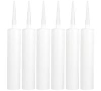 PENIKOKO Lot de 6 Tubes Vides de Calfeutrage Étanches Réutilisables pour Mastic et Silicone, Compatibles Bricolage Maison, Tubes Rechargeables pour Joints Carrelage, Matériau Solide