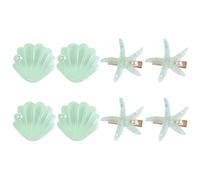PENIKOKO Lot de 8 Barrettes en Alliage Forme Étoile de Mer et Coquillage Accessoires Coiffure pour Filles Pack 4 Barrettes Étoile de Mer 4 Coquillage pour Fêtes et Coiffures Quotidiennes