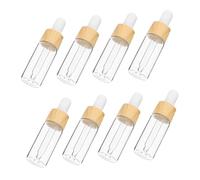 PENIKOKO Lot De 8 Flacons Compte-gouttes En Verre 10 Ml Rechargeables Bouchon En Bois, Pour Huiles Essentielles, Voyage Et Usage Personnel