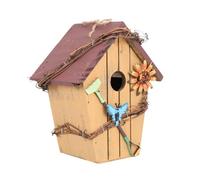 PENIKOKO Maison d'oiseaux Suspendue Pendaison Rural Décoration De Maison Nichoirs Suspendus pour L'extérieur Nichoir Décoratif Décoration De Terrasse De Jardin Volet Rouge