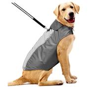 PENIKOKO Manteau Imperméable pour Chien XXL Noir Veste Chaude Hiver avec Harnais Réglable et Bandes Réfléchissantes Manteau Extérieur pour Animaux Au Vent Neige