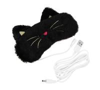 PENIKOKO Masque de Sommeil Chauffant USB Réglable avec Patch Occultant Forme de Chat Réduit la Fatigue Oculaire et Améliore le Sommeil