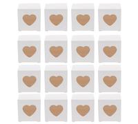 PENIKOKO Mini Boîte à Bonbons Mariage en Papier Blanche avec Fenêtre Cœur Transparente Coffret Présent 50 Pièces pour Fêtes Anniversaires et Emballage Gourmand