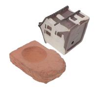 PENIKOKO Miniature Village Hut Ornament for Aquarium Fish Tank Ancient Building Model for Micro Landscape Fairy Garden Bonsai Terrarium and Desktop Decoration