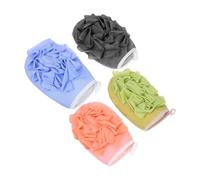 PENIKOKO Moufles Exfoliants de Bain 4 Pièces pour Corps, Éponges Épaisses et Douces en Pe, Accessoires de Salle de Bain Adaptés pour Usage à Domicile et Voyage