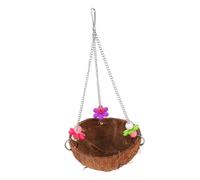 PENIKOKO Nid Oiseau Suspendu en Coquille Naturelle Nichoir Lit pour Oiseaux Balançoire Extérieure Maison pour Perroquet Cage Décorative Couleur Aléatoire