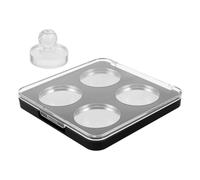 PENIKOKO Palette de Fards à Paupières Vide Magnétique 4 Godets Ronds en Métal 36,5 Mm, Boîtier Compact Noir, Rechargeable et Organisateur DIY pour Maquillage Voyage et Usage Quotidien