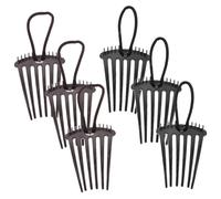 PENIKOKO Peigne à Cheveux Bosselé 6 Pièces Taille Moyenne avec Élastique pour Volume Femme Coiffure Queue de Cheval Duo Noir et Café Polyvalent Usage Quotidien