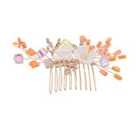 PENIKOKO Peigne à Cheveux Vintage pour Mariage Ornements Floraux et Strass, Accessoire Léger et Délicat pour Coiffure de Mariée, Tenue Ferme Mèches Rebelles, Adapté Cérémonies et Fêtes,