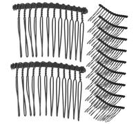 PENIKOKO Peignes à Cheveux en Métal Noir 12 Dents 25 Pièces Accessoires Diy Style Intemporel pour Coiffure Élégante pour Mariage et Usage Quotidien