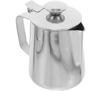 PENIKOKO Pichet à Lait Inox avec Couvercle pour Mousse Lait et Art Latte Tasse Métal pour Café et Cappuccino