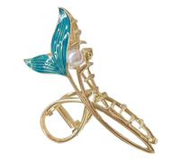 PENIKOKO Pinces à Cheveux Queue de Poisson Décoratives Métalliques Grandes pour Femmes, Pinces à Griffes Antidérapantes Bleues, Accessoire Coiffure pour Cheveux Épais au Quotidien