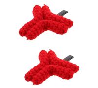 PENIKOKO Pinces à Cheveux Rouges Amusantes pour Femmes Accessoires Créatifs Maille avec Motif Colère Barrettes Cartoon Originales pour Fêtes et Live Streaming