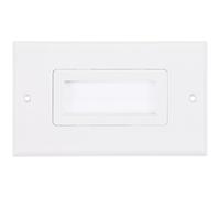 PENIKOKO Plaque Murale à Brosse 1 Poste Blanche pour Gestion Câbles Ethernet Passe-Câble Traversant Mural Cache-Prise Mural Installation sans Soudure pour Bureau et Home Cinéma