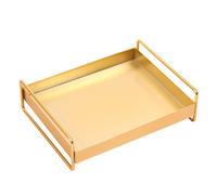 PENIKOKO Plateau de Rangement Métal Doré 1 Grand Format pour Bijoux et Accessoires Multifonction Bureau et Maison Poignées pour Organisation Cosmétique et Articles Divers