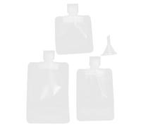 PENIKOKO Pochettes De Toilette Rechargeables 9 Pièces Semi-transparentes Mats Pour Voyage, Étanches, Légères, Accessoires De Voyage Entonnoir Et Étiquette Vierge