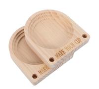 PENIKOKO Porte-gobelet en Bois Naturel pour Fête 2 Pièces avec Emplacements pour Marqueurs 12,7 X 11,5 X 2 Cm Organiseur pour Événements Cuisine