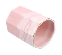 PENIKOKO Porte-pinceaux De Maquillage en Céramique Marbrée 10 Cm Hauteur Porte-pinceaux Décoratif pour Bureau Salle De Bain Bordure Dorée