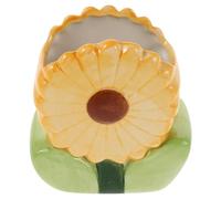 PENIKOKO Pot à Pinceaux Maquillage Tournesol Céramique Organisateur de Bureau Décoratif pour Coiffeuse Rangement Polyvalent pour Pinceaux et Stylos Support Esthétique pour Dressing et