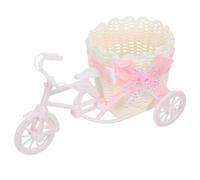 PENIKOKO Pot de Fleurs de Tricycle Petit Modèle 20 X 10 X 10 Cm Imitation Rotin Tressé Couleur Rose Jardinière Décorative pour Vélo Centre de Table Mariage Décoration Rustique Intérieure