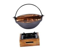 PENIKOKO Pot Fonte Japonaise avec Poêle Antiadhésive Résistance Haute Température Batterie Cuisine Tout Feux pour Camping et Pique Extérieur