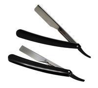 PENIKOKO Rasoir Manuel pour Hommes 2 Pièces Rasoir Droit Noir Lame Sécurisée pour Barbe Favoris et Cheveux Courts Outil de Barbier Portable Voyage et Usage Domestique