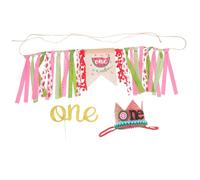 PENIKOKO Set de Décoration pour Fête Anniversaire an Bannière de Gâteau Tissu Premium Kit de Décorations pour Couleurs Fraîches et pour Mur Plafond et Fenêtres