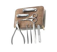 PENIKOKO Set de Manucure Inoxydable avec Ciseaux pour Ongles Mains et Trousse de Rangement Cuir PU Portable et Pratique