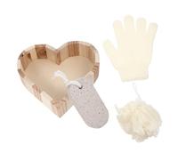PENIKOKO Set Exfoliant Corps avec Gants Exfoliants Doux Pierre Pédicure Ovale et Fleur de Bain Légère Accessoires pour Soins Peau Au Bain à Domicile et Hôtel