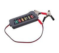 PENIKOKO Testeur de Batterie Automobile LED Indicateur d'État Testeur d'Alternateur et Batterie de Moto Équipé de 2 Pinces Crocodiles pour Diagnostic Précis Outil Professionnel pour