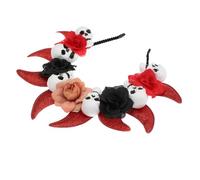 PENIKOKO -tête En Corne De Démon Pour Halloween : -tête En Corne De Diable Avec Crâne Et Fleur - Accessoire De Costume Pour Le Jour Des Morts Et Les Célébrations D'halloween