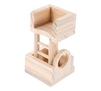 PENIKOKO Tour D'observation en Bois pour Hamster, Jouet Sécurisé Résistant à La Morsure, Maison en Bois Compacte, pour Cage De Petits Rongeurs, Adapté Aux Hamsters Et Cochons d'Inde
