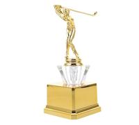 PENIKOKO Trophée de Golf en Plastique Doré 21 Cm Accessoire du Trophée du Vainqueur pour Tournoi et Championnat Sportif Décorative pour Cérémonie et Remise de Prix
