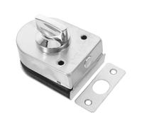 PENIKOKO Verrou de Sol sans Perçage pour Porte Coulissante en Verre sans Cadre, Loquet Rotatif en Acier Inoxydable, Serrure de Sécurité pour Portes Vitrées Vitrines, Installation Rapide